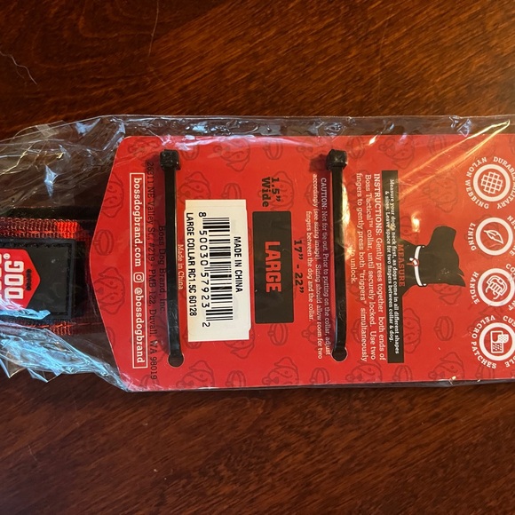 Boss Dog Red Tactical Dog Collar Size Large NIP - Picture 6 of 6